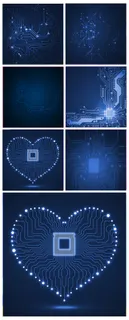 2017科技感蓝色电路板淘宝主图背...