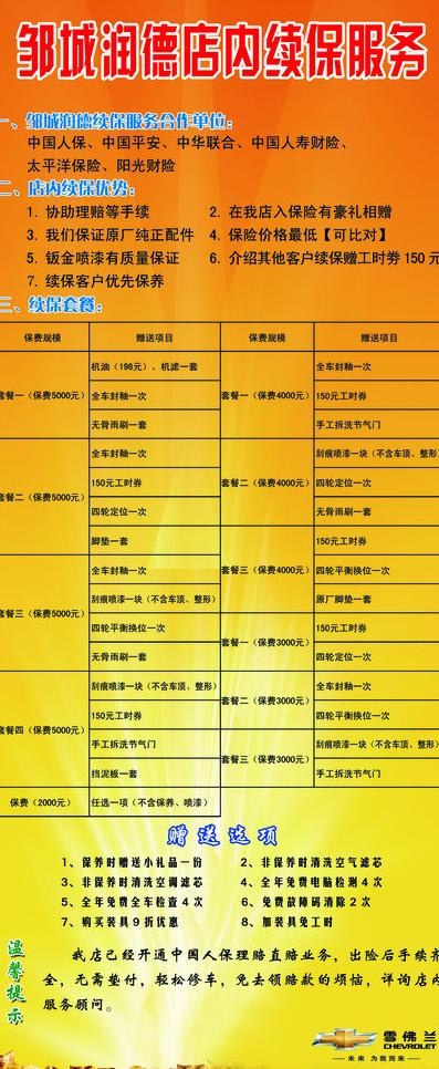 雪佛兰 邹城润德店宣传psd模版下载