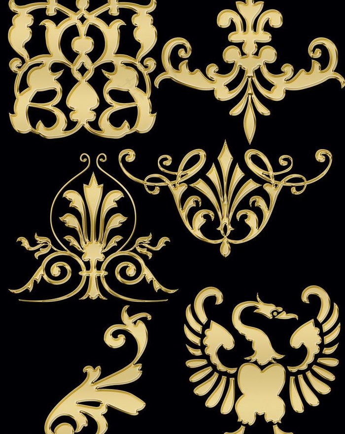 欧式金色古典花纹图片