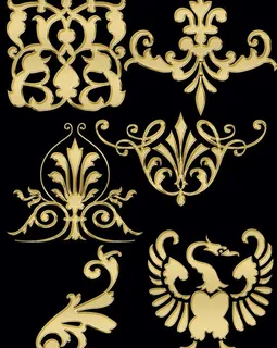 欧式金色古典花纹图片