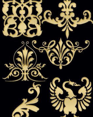 欧式金色古典花纹图片