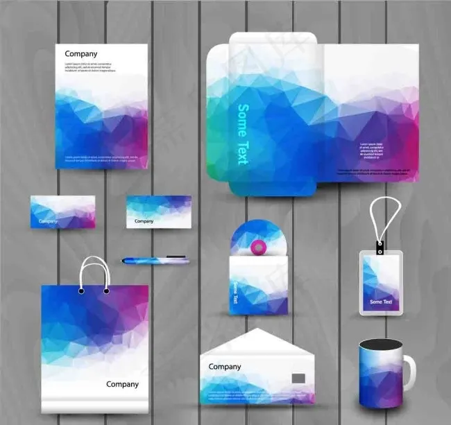 公司VI 整体视觉素材eps,ai矢量模版下载