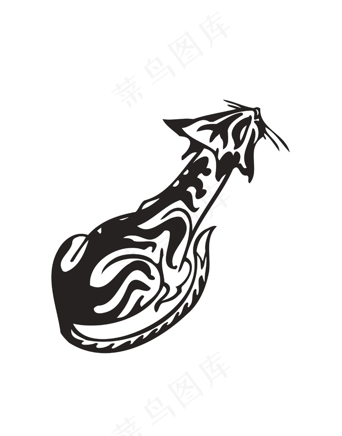 卡通动物剪影简笔画插画