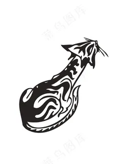 卡通动物剪影简笔画插画 卡通动物剪影简笔画插画