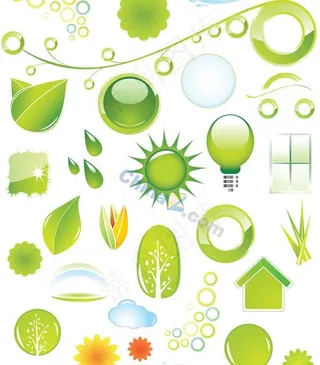绿色自然图标矢量素材