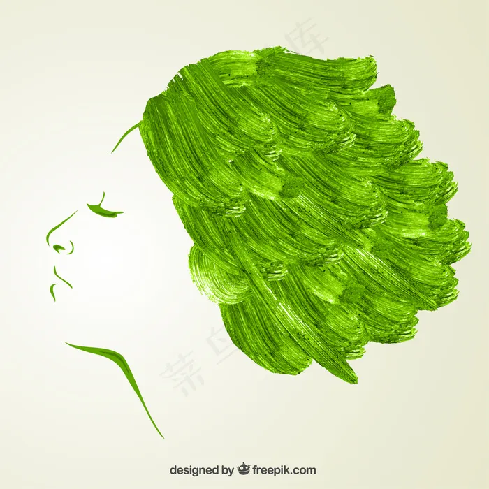 水彩画的女人简介ai矢量模版下载