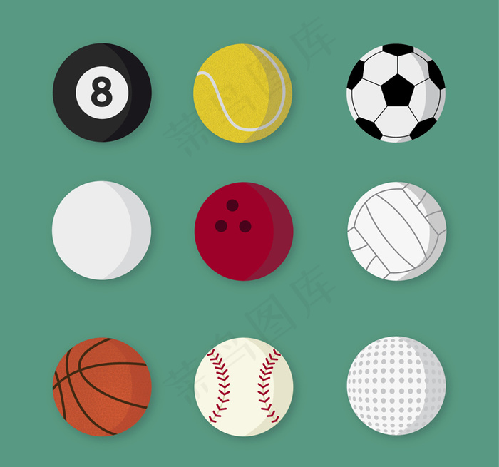 9款精美球具设计矢量素材