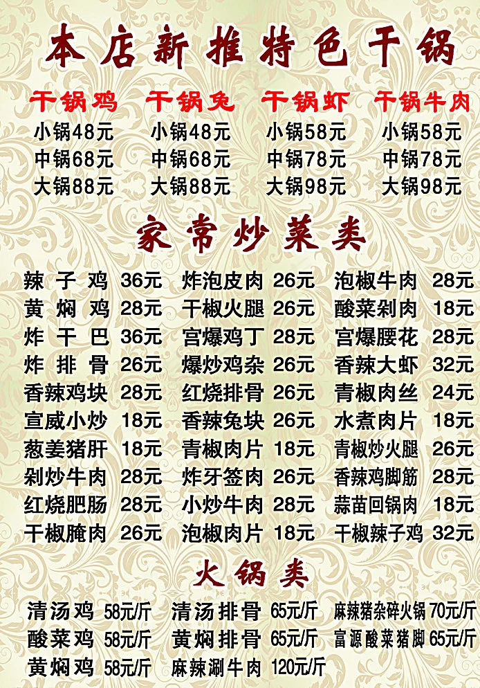 菜单背景图片psd模版下载