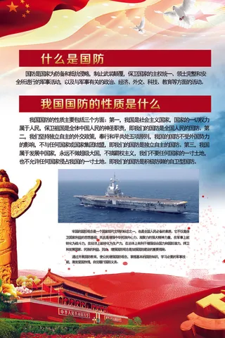 增强国防教育宣传挂画设计模板