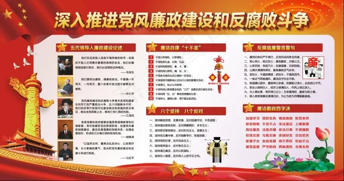 党风廉政展板cdr矢量模版下载
