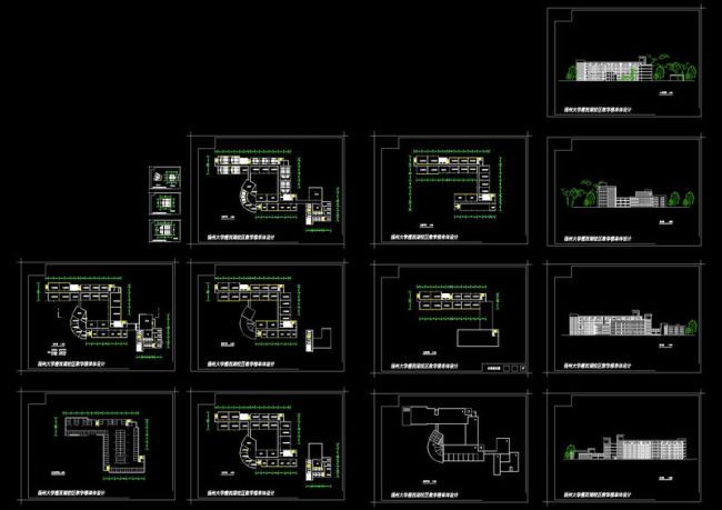 教学楼单体设计图cad图纸