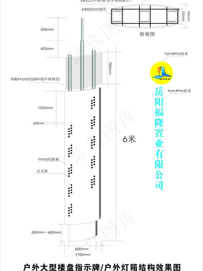 户外楼盘指示牌 灯箱图片cdr矢量模版下载