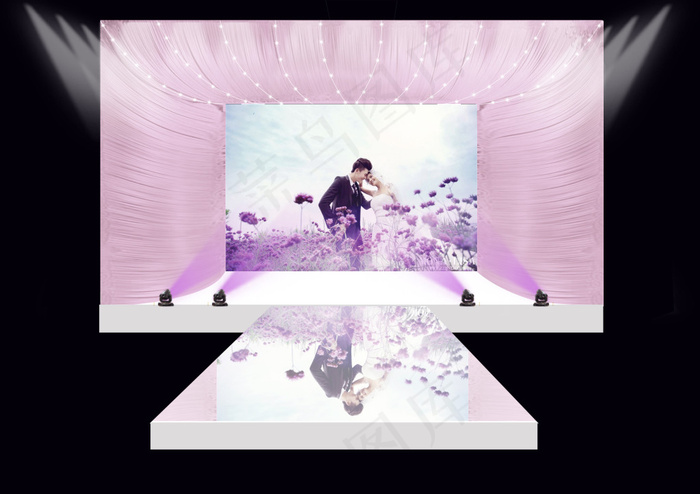 唯美浪漫婚礼主背景设计