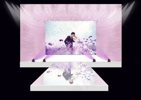 唯美浪漫婚礼主背景设计