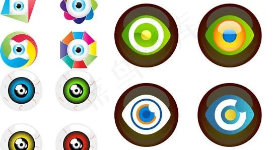 彩色外框创意眼球矢量图 AIai矢量模版下载