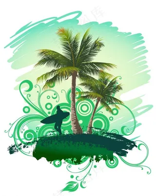 椰树背景图片
