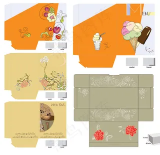 精美花纹盒子解析图——矢量素材