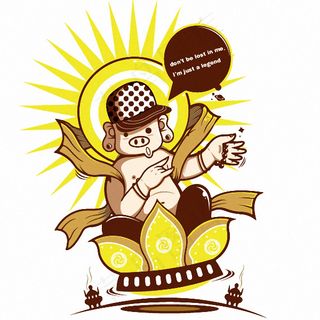 位图 插画 手绘 佛像 莲花座 免...