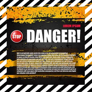 黄色条纹危险标志