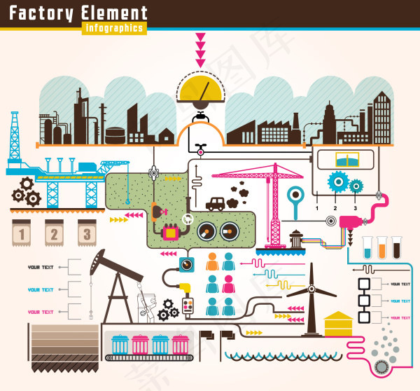 工厂能源元素图矢量图eps,ai矢量模版下载