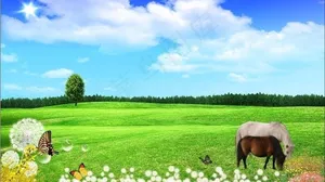 蓝天白云风景画图片
