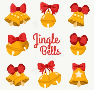 8款可爱圣诞铃铛矢量素材