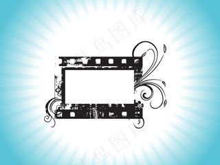 花艺设计乡绅框架隔离在天蓝色背景