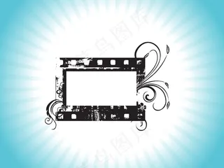 花艺设计乡绅框架隔离在天蓝色背景