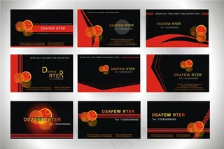 简单线条圆圈名片矢量素材 CD