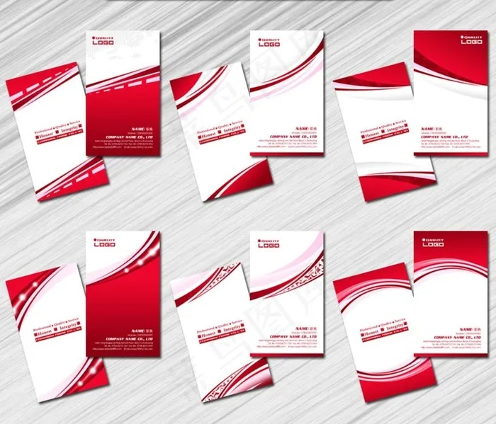 经典红色名片卡片设计PSD素材(5681X6142(DPI:300))psd模版下载