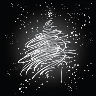 彩纹蜡烛与圣诞树矢量素材