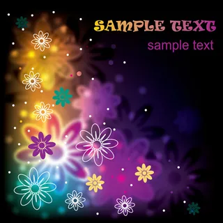 幻彩花朵紫色背景矢量素材