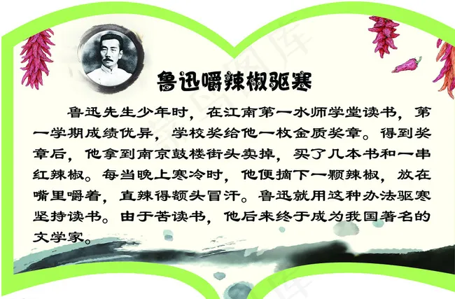鲁迅嚼辣椒驱寒图片psd模版下载