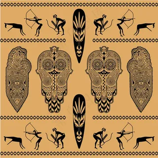 非洲民族背景装饰02矢量