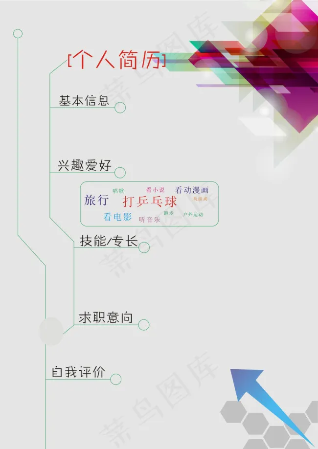简单个人简历封面cdr矢量模版下载