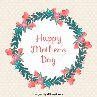 一个可爱的母亲节背景与一个花环