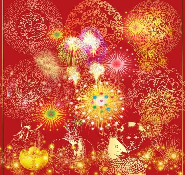喜庆烟花 底纹psd素材图片
