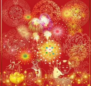 喜庆烟花 底纹psd素材图片