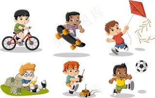 可爱的卡通儿童设计矢量素材