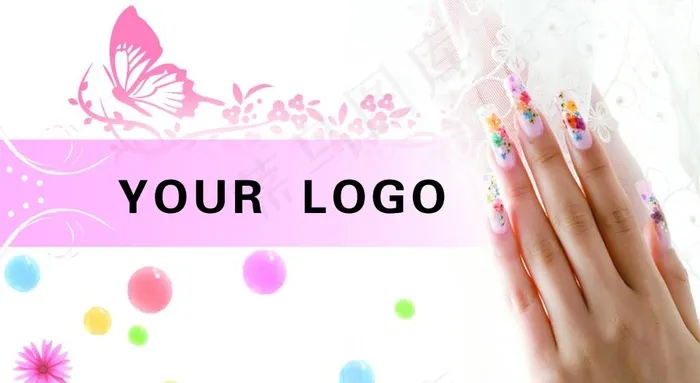 美甲名片图片psd模版下载