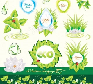 绿色环保生态矢量素材图片