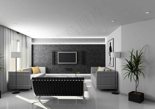 黑色电视背景墙