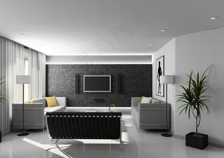 黑色电视背景墙