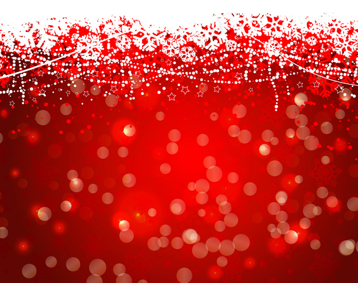 红色雪花光晕背景