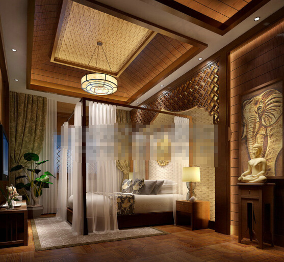 中式卧室模板下载