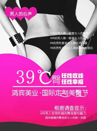 美容医疗臀部护理宣传海报