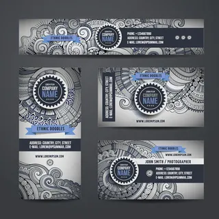 古典花纹设计名片矢量素材