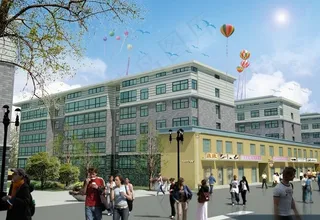 建筑后期效果图psd分层图片