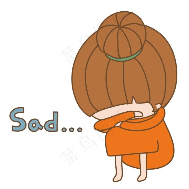 哭泣卡通少女