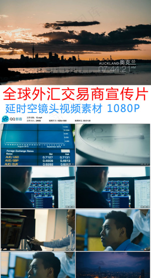 全球外汇交易商宣传片延时空镜头视频...